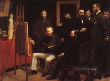 Un taller en Batignolles 1870 Henri Fantin Latour Pinturas al óleo